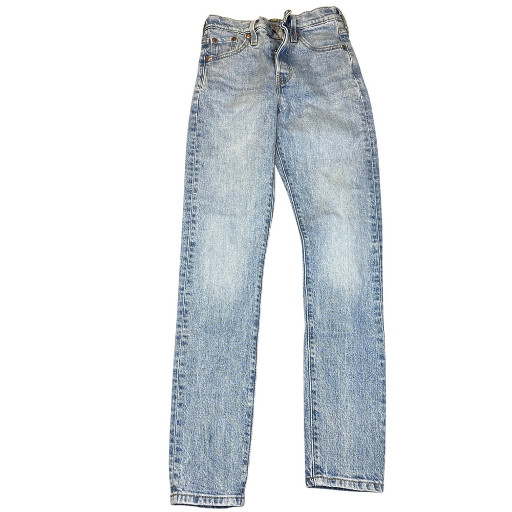 Levis Premium 501 Skinny High Rise Light Wash Blue Jeans W23 L30